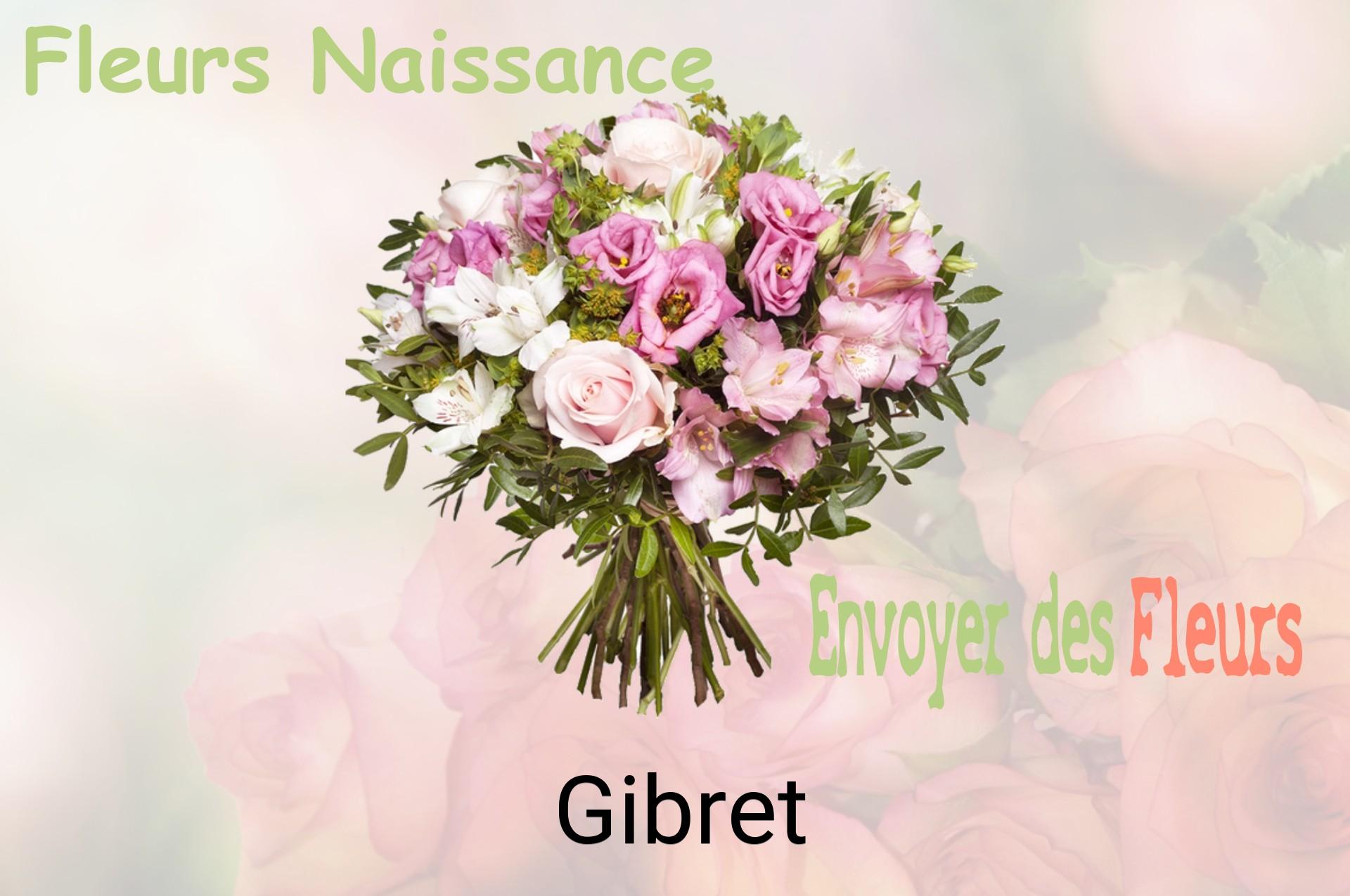Bouquet de fleurs de naissance livré à Gibret