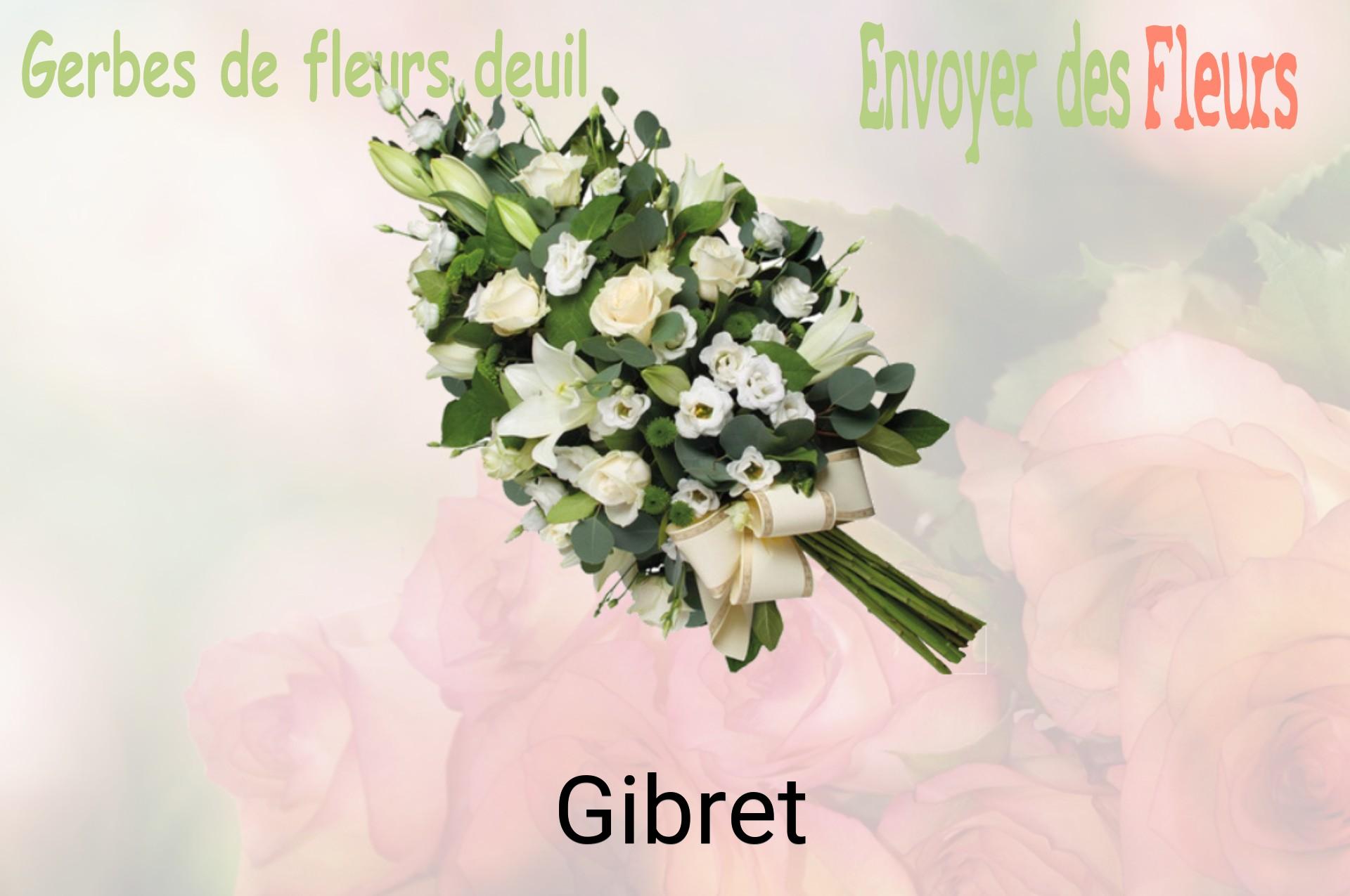 Gerbe de fleurs de deuil livrée à Gibret